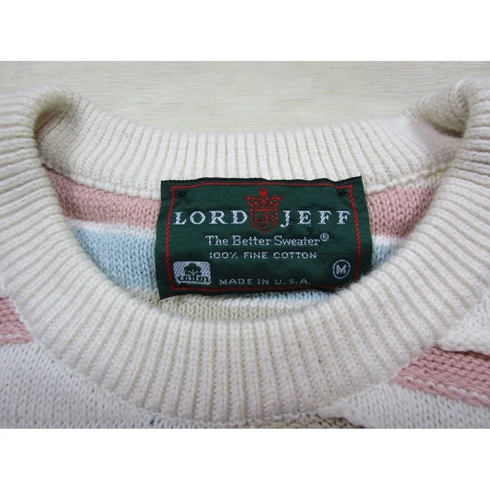 Vintage 90s Lord Jeff 3D Slash Knit‎ Sweater (M) Cotton Cut Out Cotton Grunge